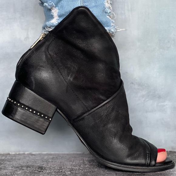 Soft leather comfortable shoes booties peep toe boot - Picture 14 of 15